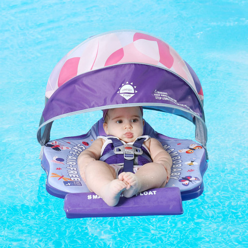 Flotador De Natación Bebé Con Espuma De Perlas Y Toldo