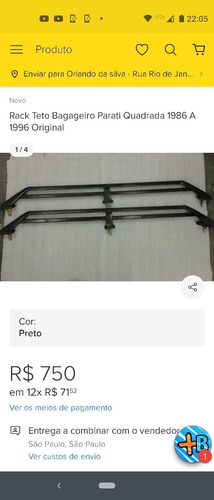 Imagem 4 de 4 de Rack De Teto Alumínio Parati Quadrada