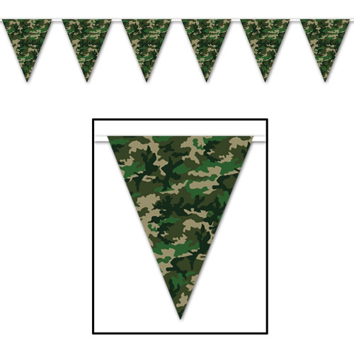 Camo Banderin Banner Party Supplie 11 12' Multicolor