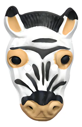Mascara De Goma Eva Cebra Color Blanco