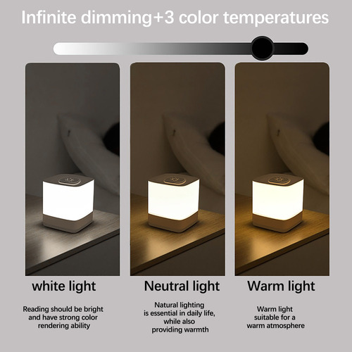 Luz Nocturna Pequeña Recargable Para Dormitorio, Luz Cálida,