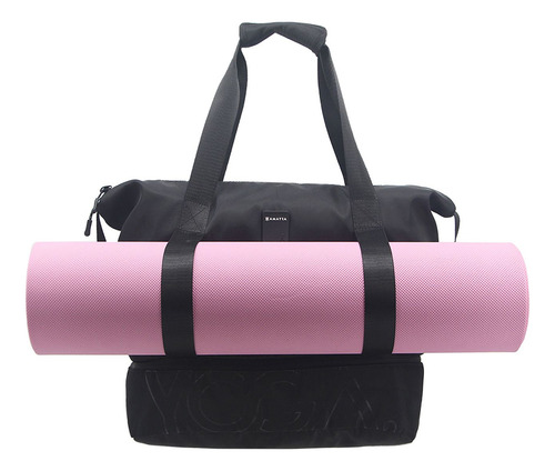 Cartera Shopper Amayra Porta Mat Yoga Tendencia Amplio Color Negro Y8201