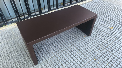 Mesita Puente Ecocuero Living Puff Sillón Marrón