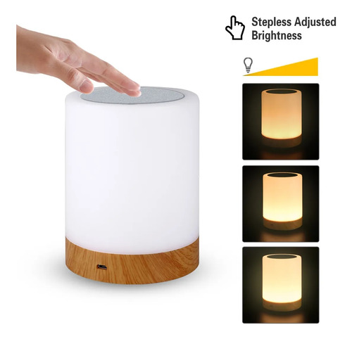 Lámpara De Mesita De Noche Táctil Rgb, Recargable Por Usb,