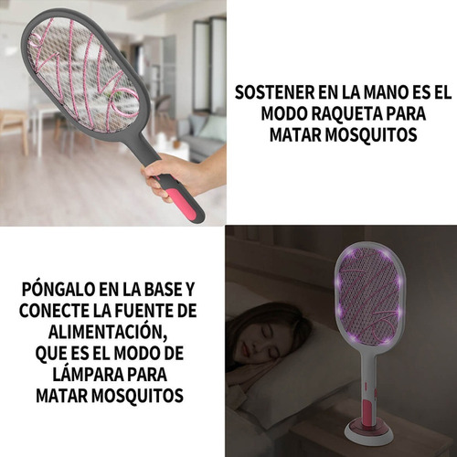 K Lampara Antimosquitos Raqueta Matamoscas Electrica Usb