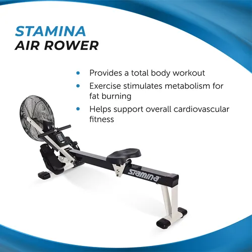 Stamina Air Rower - Máquina De Remo Con Aplicación De Ent.