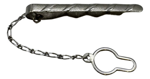 Traba Corbata De Oro Blanco 750 Con Cad. De Seguridad 3,1 Gr Gris