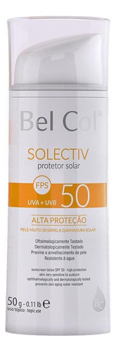 Bel Col Cosmeticos Solectiv filtro solar fps 50 pele sensível 50g 