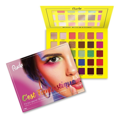 Paleta De 30 Sombras C'est Fantastique Colores Satinados Y Mate De Alta Pigmentación Rude Cosmetics Original Envío