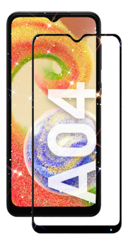 Vidrio Glass Templado Compatible Con Samsung A04 Borde Negro