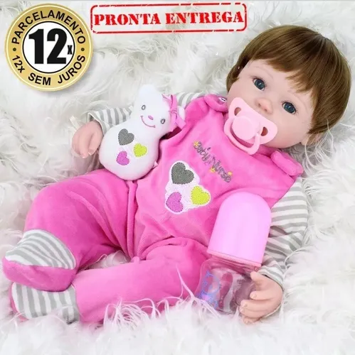 Boneca baby reborn de 40cm, boneca realista de corpo macio com