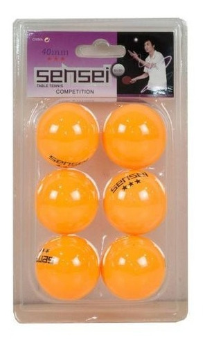 Set 6 Pelotas Ping Pong 3 Estrellas Sensei® - Tenis De Mesa