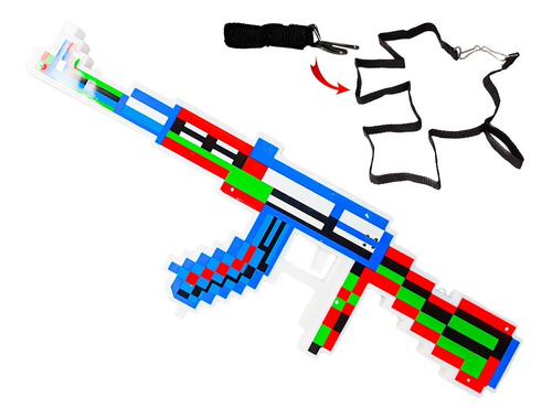 Arma Ametralladora Ak 47 De Minecraft Juguete Luz Y Sonido