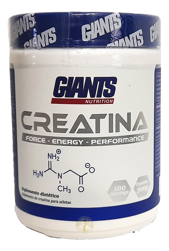 Creatina Pura 300g Giants Nutrition Creatina Monohidratada Sabor Sem sabor