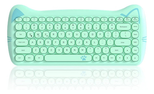 Teclado Inalámbrico Nacodex, Gatito/verde