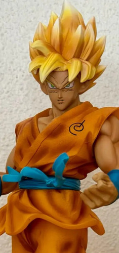 Estátua Goku Super Sayajin Blue + Cabeça Ssj 2 Dbz 30cm. (Usado)