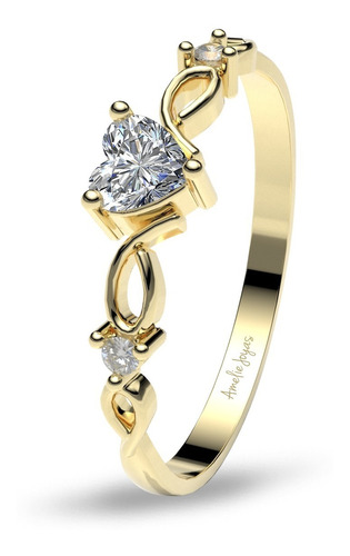 Anillo De Compromiso Dyna Amelie Joyas Oro 14k 