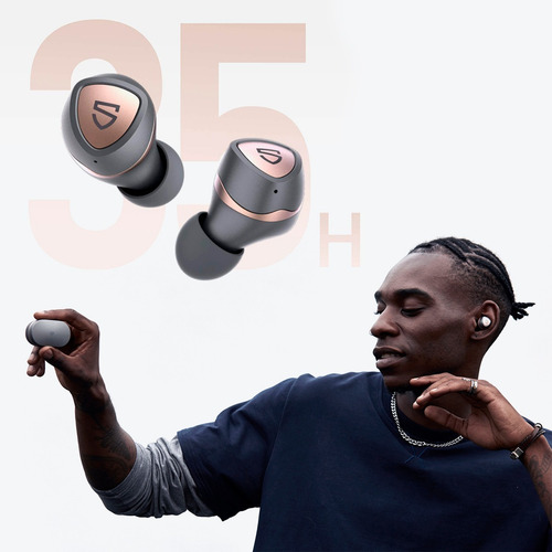 Imagen 10 de 11 de Auricular in-ear gamer inalámbrico Soundpeats Sonic negro con luz LED
