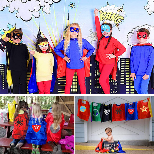 Paquete De 3 Capas Y Máscaras De Superhéroes Para Niños - Nu