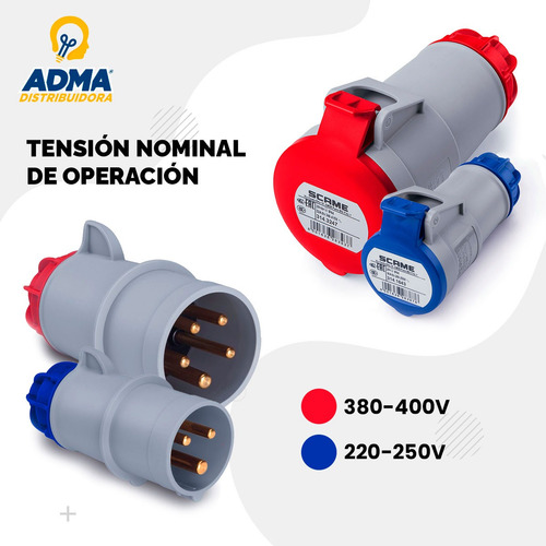 Ficha Industrial Hembra Scame Xenia 3p+n+t 16a 380v