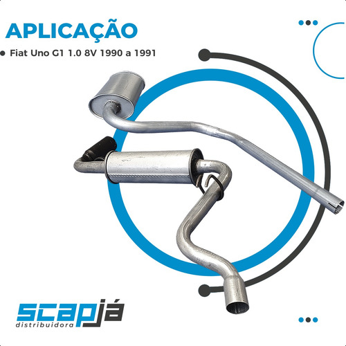 Kit Escapamento Abafador + Esportivo Fiat Uno G1 1.0 90 A 91