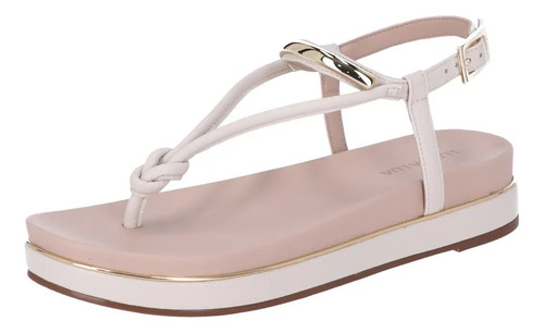 Sandália Couro Luz Da Lua Flatform Panna/saara - 58890400