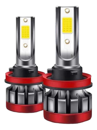 Kit 2 Bulbos H11 12v Focos Mini H8 H9 3k Led Amarillo 3000k