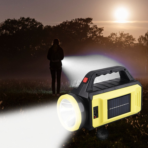 Lanterna De Holofote Portátil Recarregável Solar Q Supe 8343