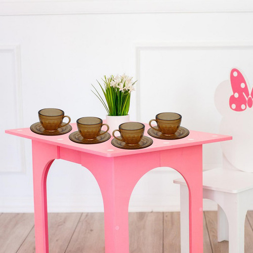 Juego De Tazas De Agua Y Té En Miniatura Para Casa Marrón