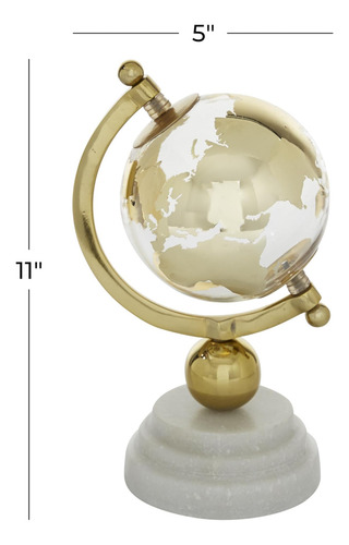 Marble Globe Deco 79 Gold Con Base De Mármol De 11 Cm