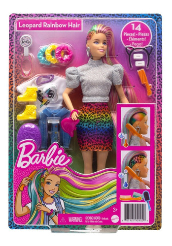  Muñeca Barbie Fashionista, Peinados Animal Print Mattel