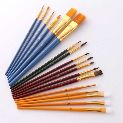 Set De 25 Piezas Pinceles Pintura Al Acuarela Acrílica