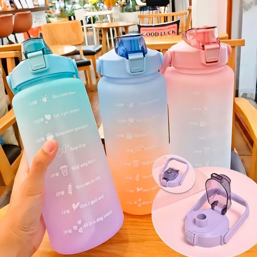 Juego de Botellas Motivacionales de Agua de 2 Litros 900ml 300ml