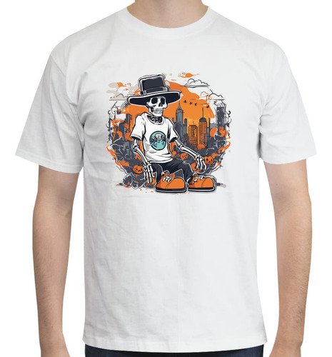 Playera Diseño De Calavera Urban Street Sombrero