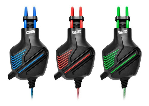 Imagen 3 de 10 de Auriculares Gamer Ovansu Osaug580 Verde Consolas Mic 3.5mm