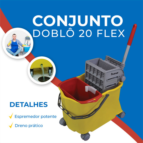 Balde Carrinho De Limpeza Com Espremedor 20 Flex