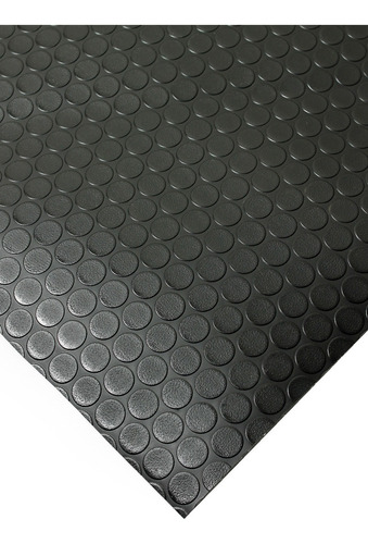 Piso Pvc Color Negro Diseño Moneda Alto Transito 30m2