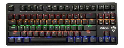 Teclado Mecânico Gamer Sate K5 Switch Blue Rgb Usb Idioma Inglês Us Cor De Teclado Preto