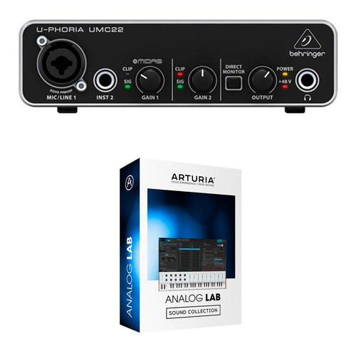 Imagen 1 de 8 de Placa De Sonido Externa Behringer Umc22 Usb