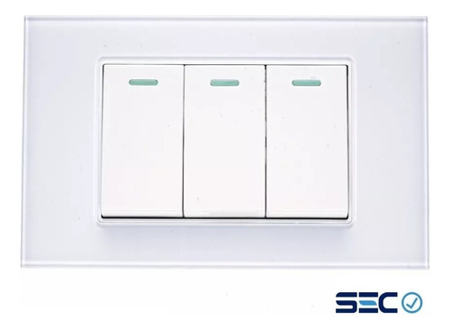 Interruptor Triple 9/12 Pared Blanco 16a 250v Certi. Sec