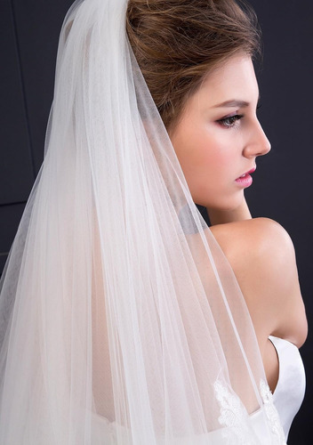 Velo De Novia De Encaje Catedral De 2 Niveles Para Mujer