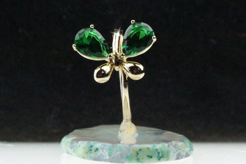 Imagen 4 de 10 de Anillo Compromiso Oro 18k Efecto Mariposa Regalo Mama Lujo 2