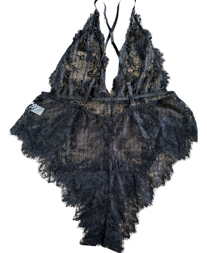 Body Teddy Encaje Sexy Curvy Tallas Extras Negro Encaje 3xl