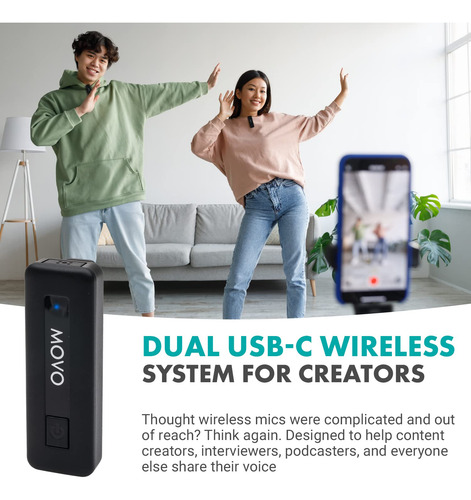 Micrófono Inalámbrico Movo Wireless Mini Uc Duo Para Android