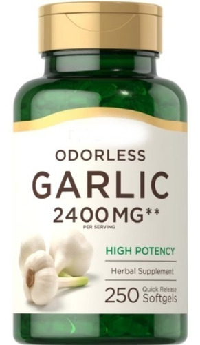 Ajo Sin Olor Alta Potencia 2400 Mg Odorless Garlic 250 Cap