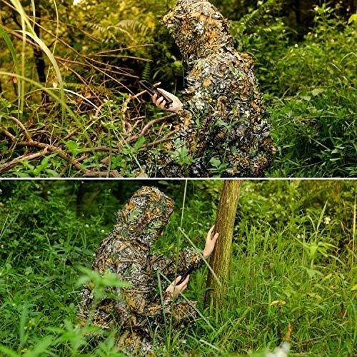 Traje De Camuflaje Con Capucha 3d De Ghillie, Traje De Caza