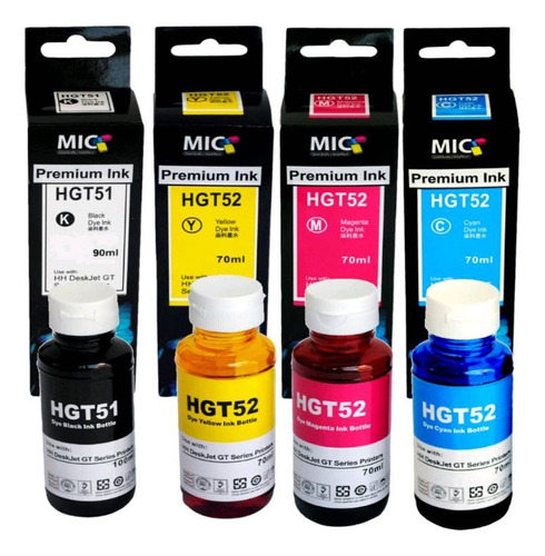 X4 Tinta Gt51 Gt53 + Gt52 Para Hp Gt 415 Con Pico Especial