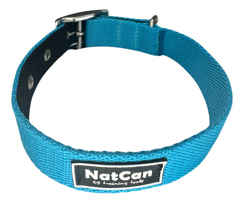 Collar Para Perros Natcan Tipo Hamilton Hebilla Reforzada Color Turquesa Tamaño Del Collar L