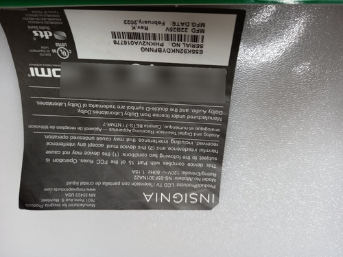 Tarjeta Fuente Para Pantalla Insignia Modelo Ns-55f301na22 (Usado)