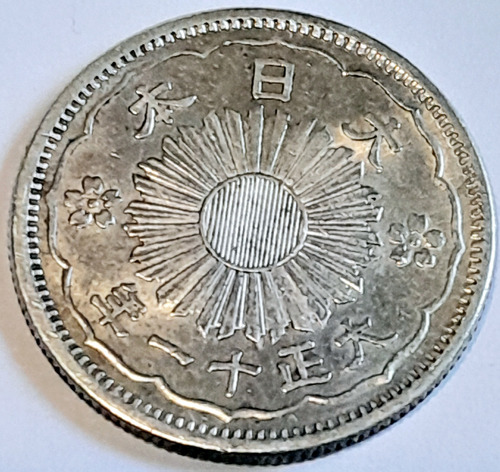 Moneda Japon 50 Sen 1922 1938 Nipon Coin Silver Plata